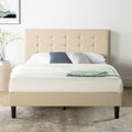 Priage By Zinus Upholstered Button Tufted Platform Bed With Wooden Slats King