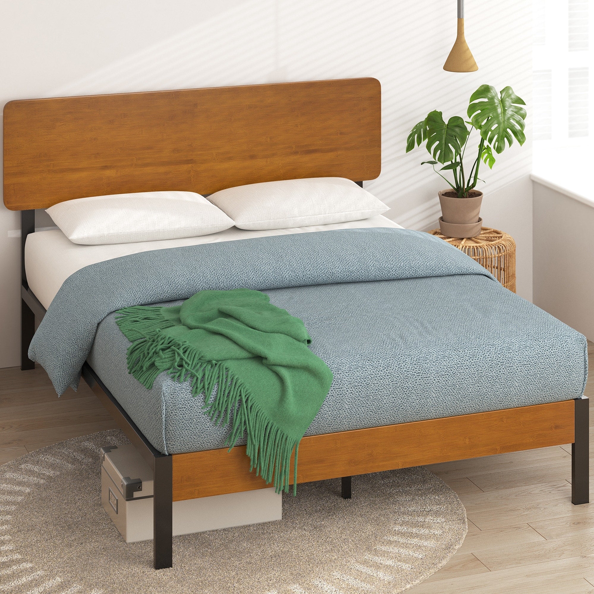 Priage By Zinus Tuscan Metal And Wood Platform Bed