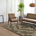 Prime Collection Border Black Cream Area Rug
