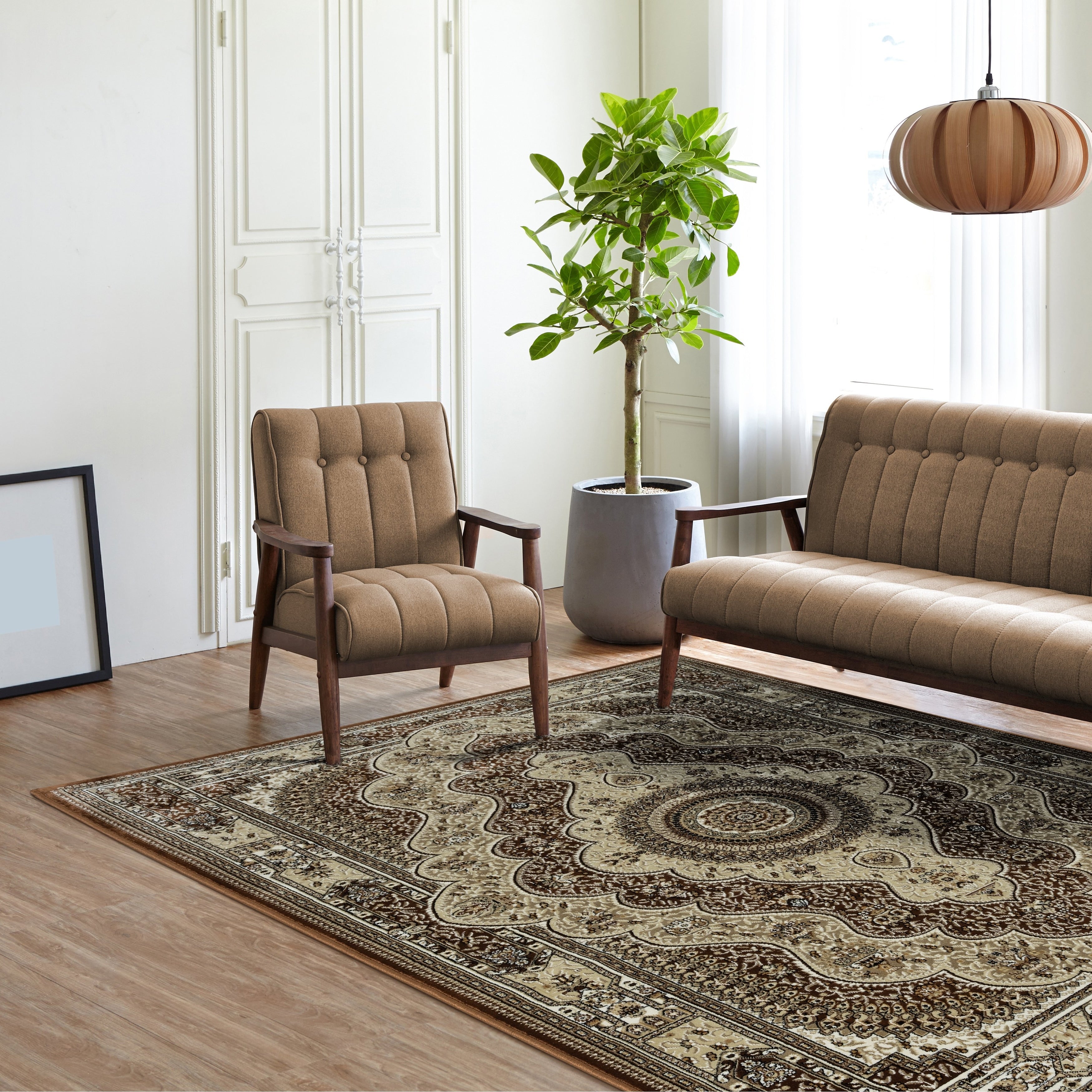 Prime Collection Border Black Cream Area Rug