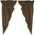 Check Scalloped Prairie Curtain Set 63 X 36