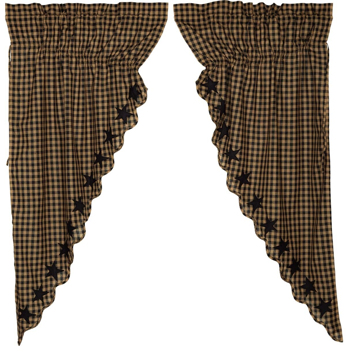 Star Scalloped Prairie Curtain Set 63 X 36