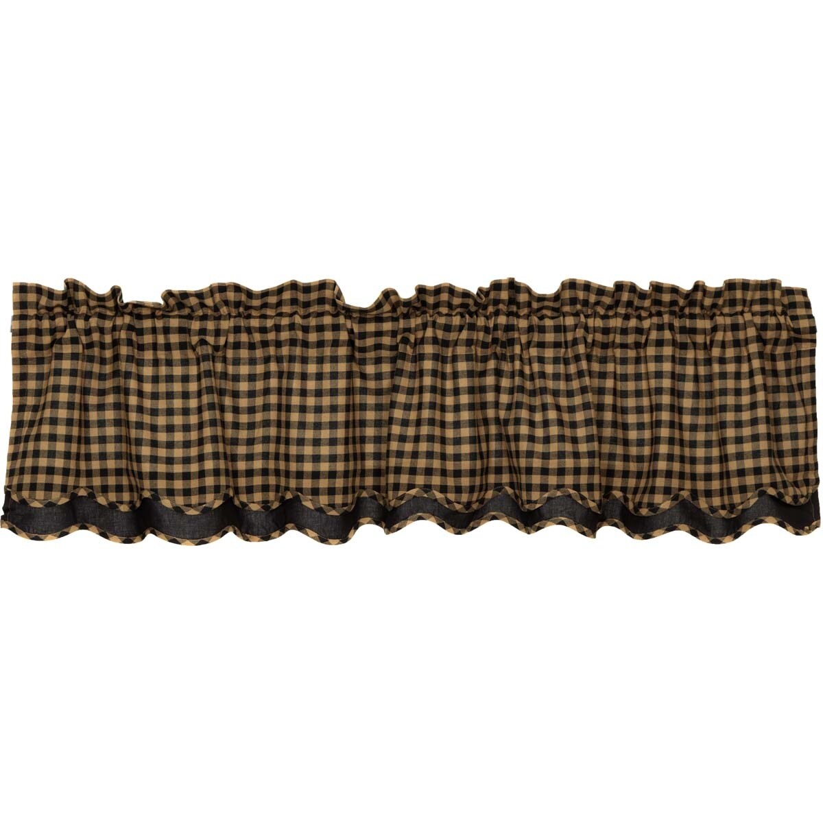 Check Scalloped Lined Valance