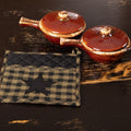 Cody Black Cotton Classic Star Appliqued Pocket Primitive Tabletop Kitchen Pot Holder With Fabric Loop 8 X 8