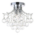3 Light Flush Mount With Chrome Finish