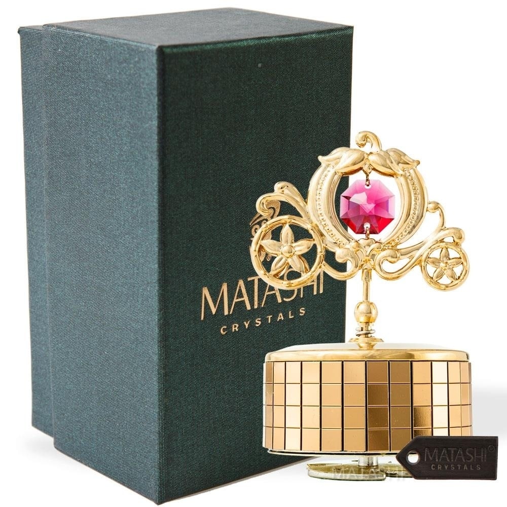Princess Carriage Music Box Love Story Table Top Ornament W Matashi Crystals Home Bedroom Decor
