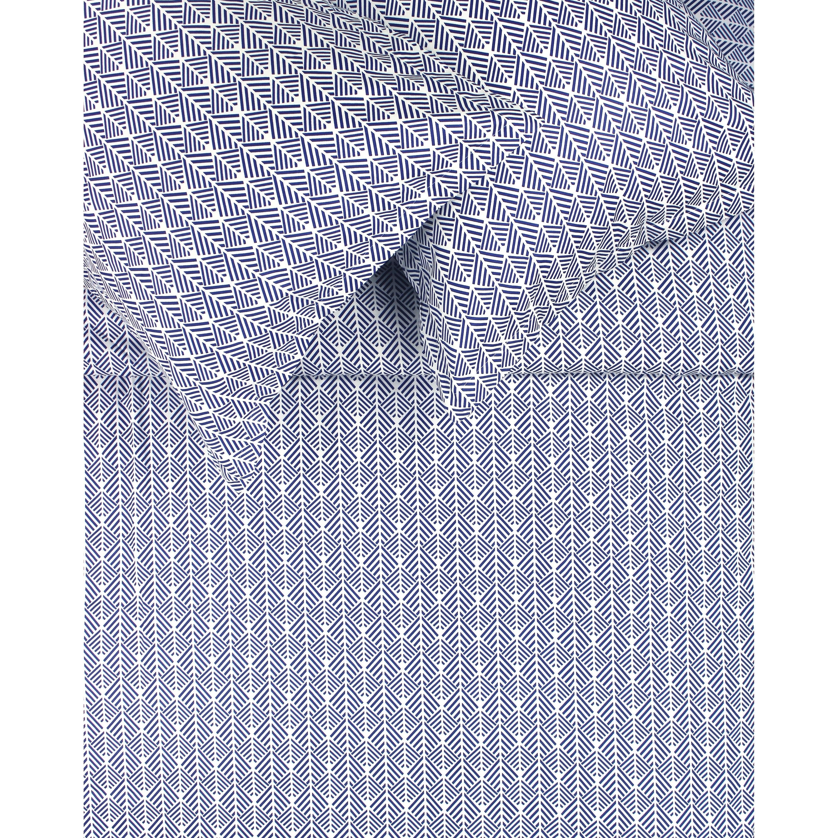 Printed Design Cotton Collection 400 Thread Count Blue Arrow Duvet Set