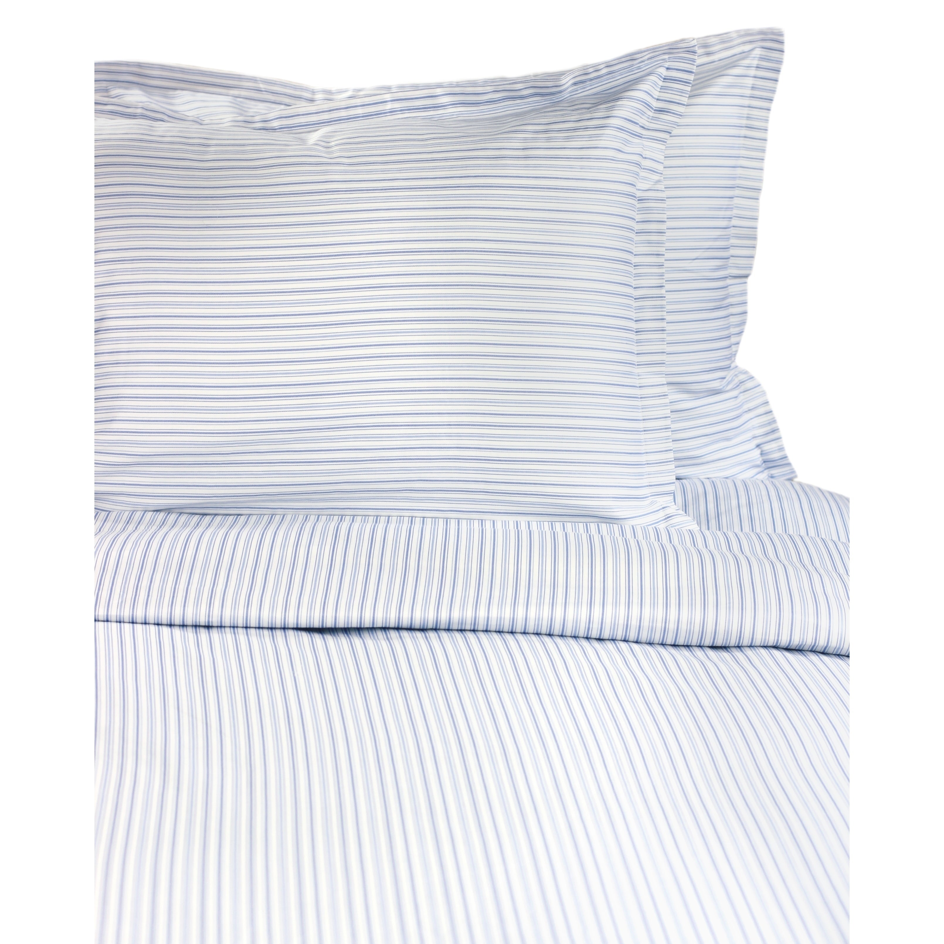 Printed Design Cotton Collection 400 Thread Count Blue Shirt Stripe Duvet Set