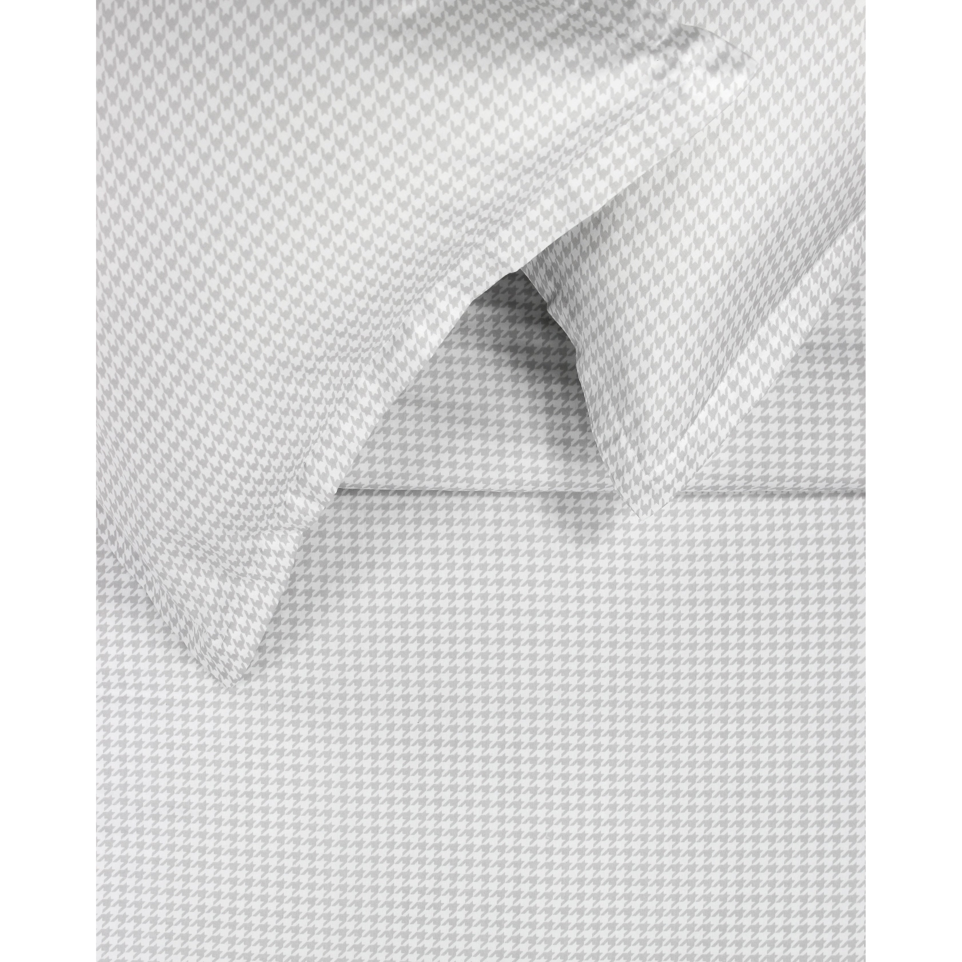 Printed Design Cotton Collection 400 Thread Count Grey Houndstooth Duvet Set
