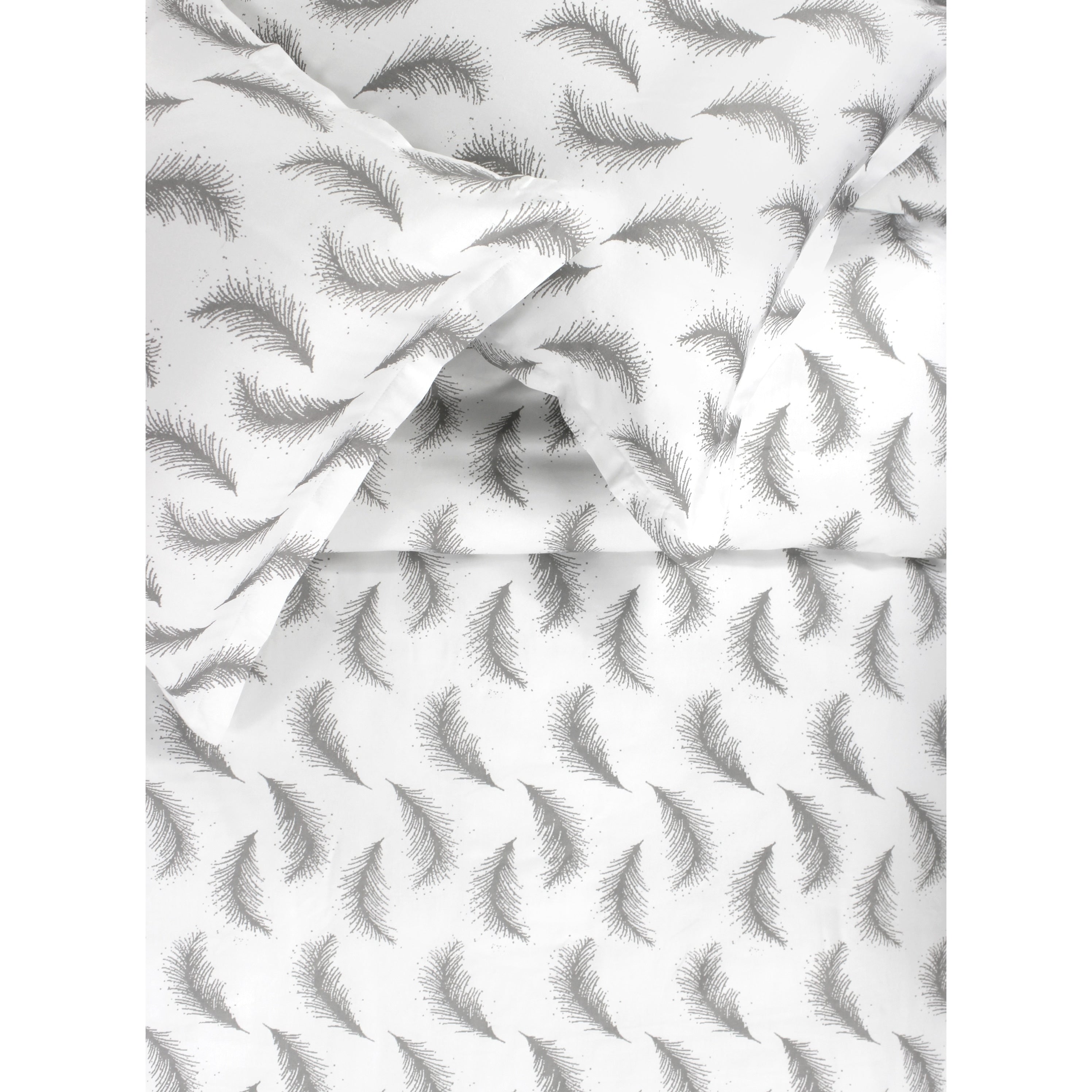 Printed Design Cotton Collection 400 Thread Count Grey White Floating Feather Duvet Set