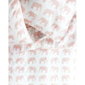 Printed Design Cotton Collection 400 Thread Count Pink Elephants Embroidered Sheet Set