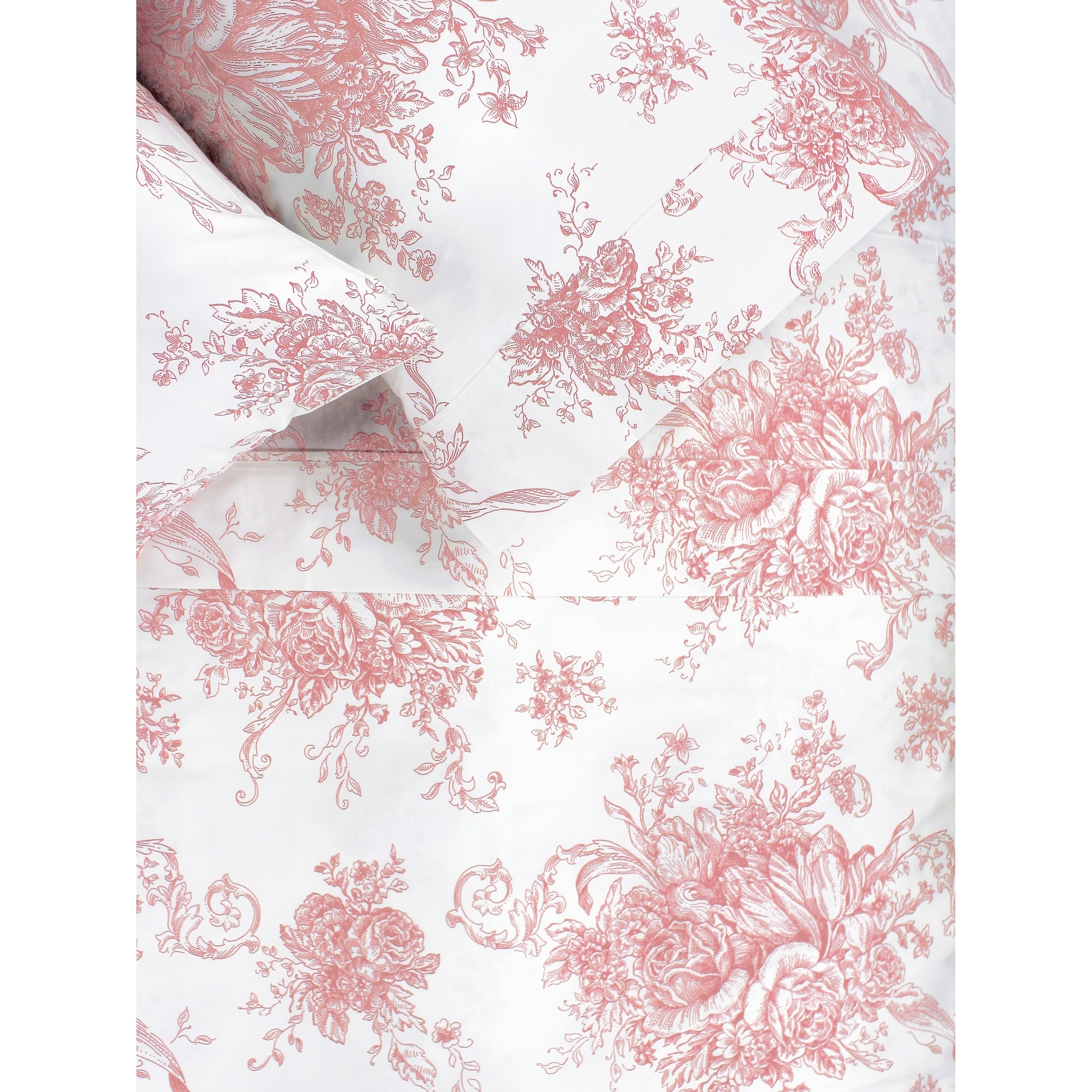 Printed Design Cotton Collection 400Tc Mauve Toile Sheet Set