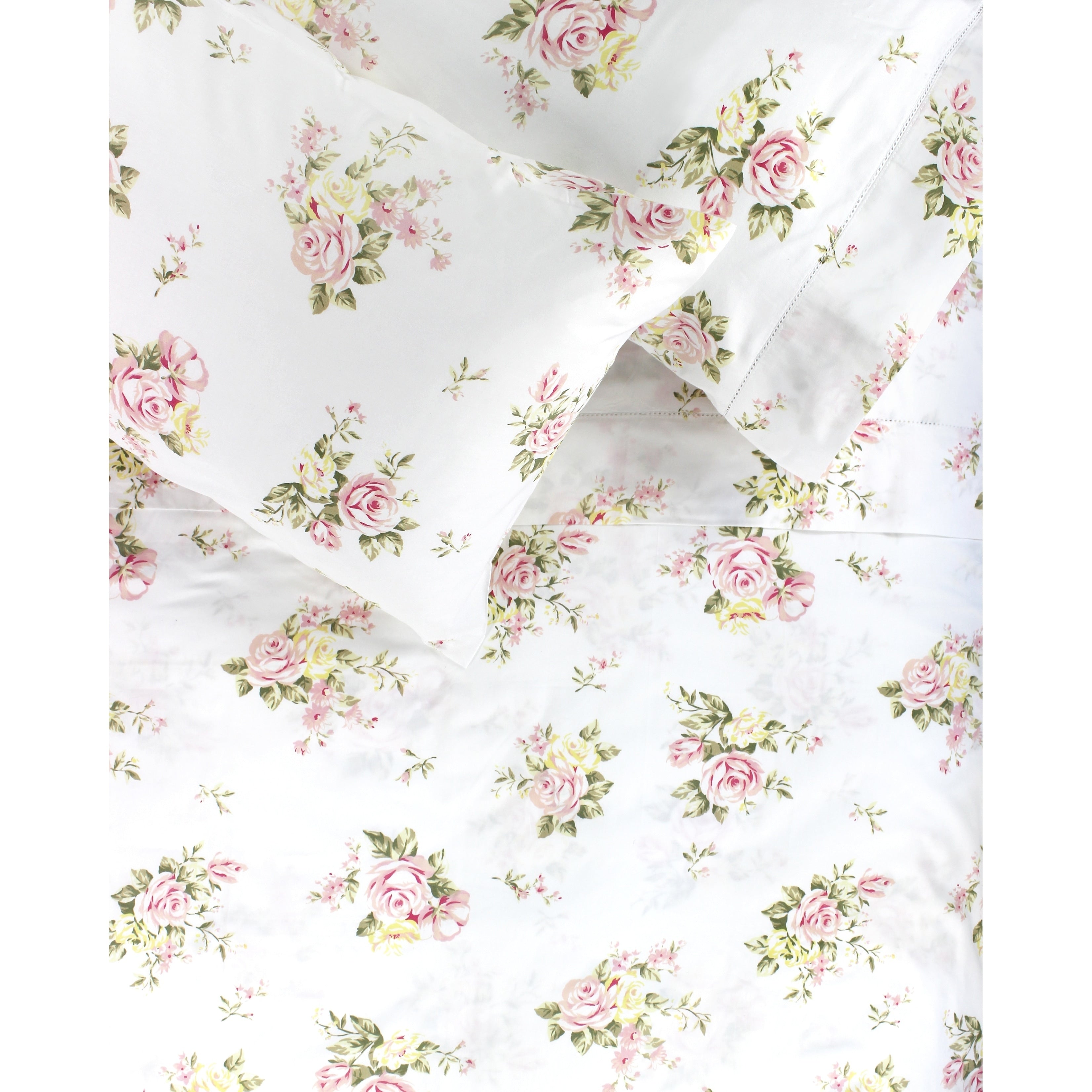 Printed Design Cotton Collection 400Tc Rose Sheet Set