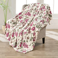 Boon Printed Flannel Tropical Flower French Puerto Rico Floral Throw