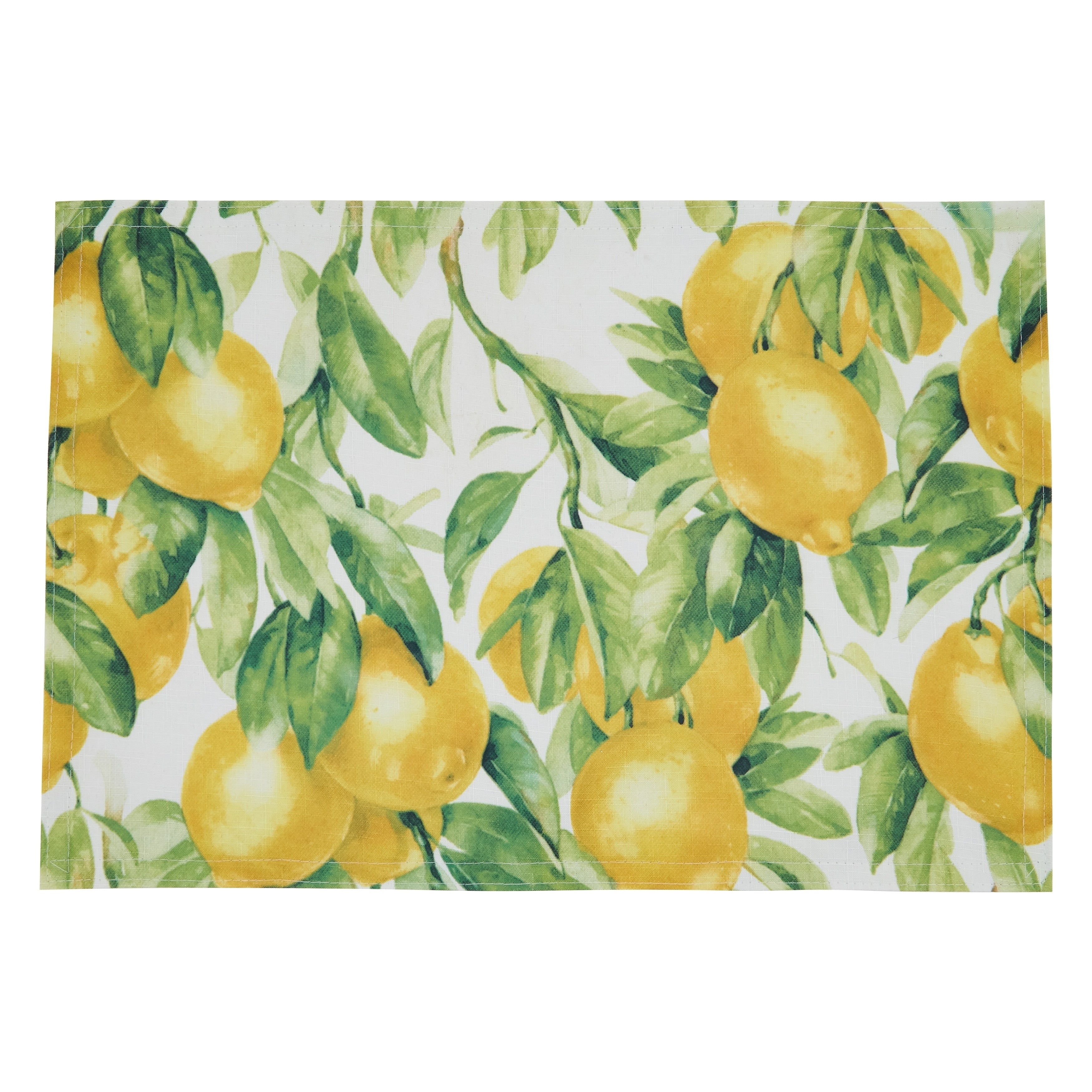 Printed Placemats With Lemon Design Set Of 4