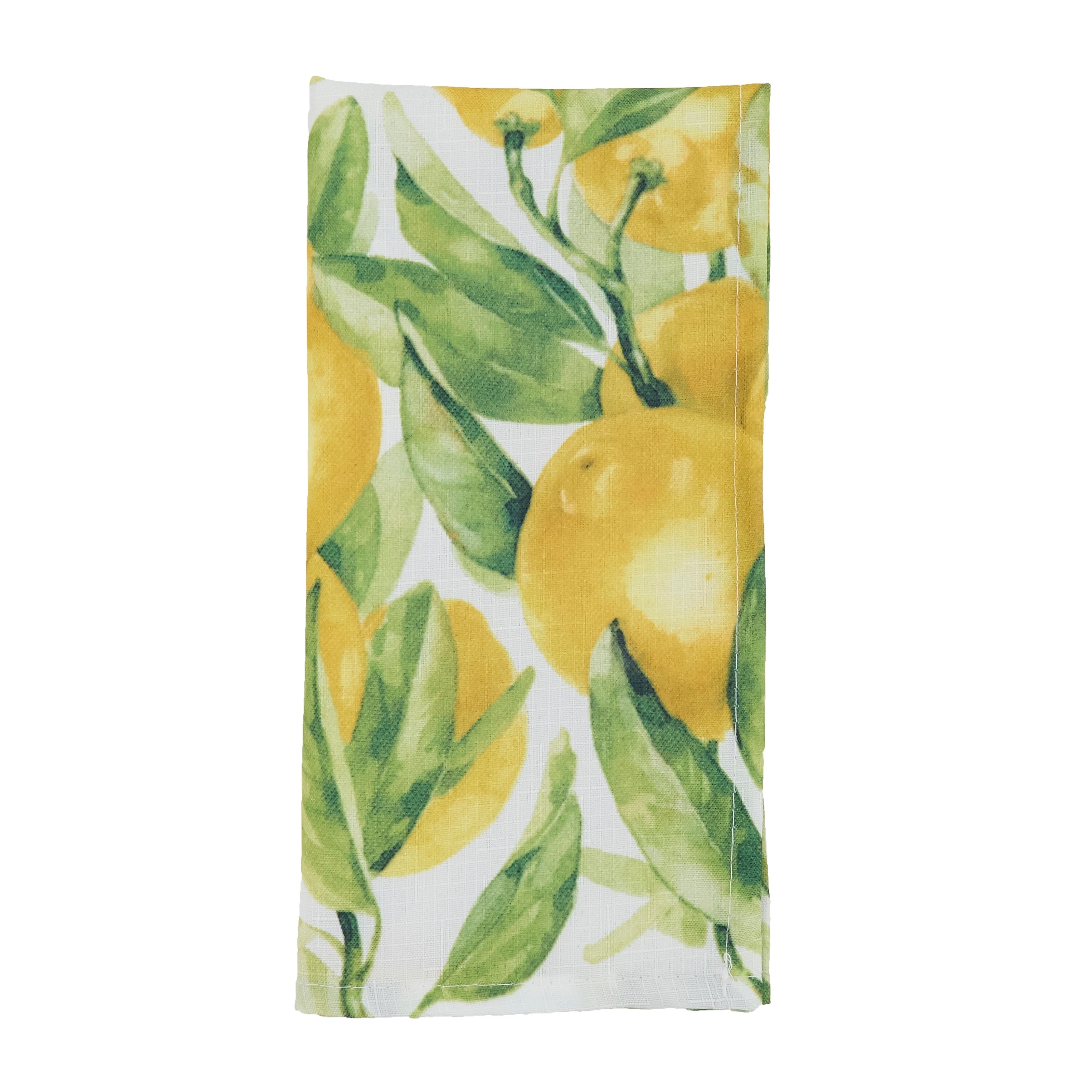 Printed Table Napkins With Lemon Design Set Of 12 20 X 20