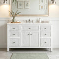 Prismere 48 In. White Grooved Bathroom Vanity With Quartz Top
