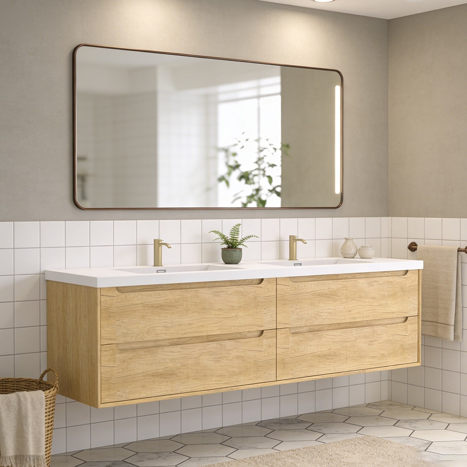 Prismis 60 72 84 Wall Mount Premium Bathroom Vanity With Integrated Sink