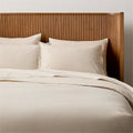 Premier Light Taupe Organic Cotton Percale 500 Thread Count Queen Bedding Set