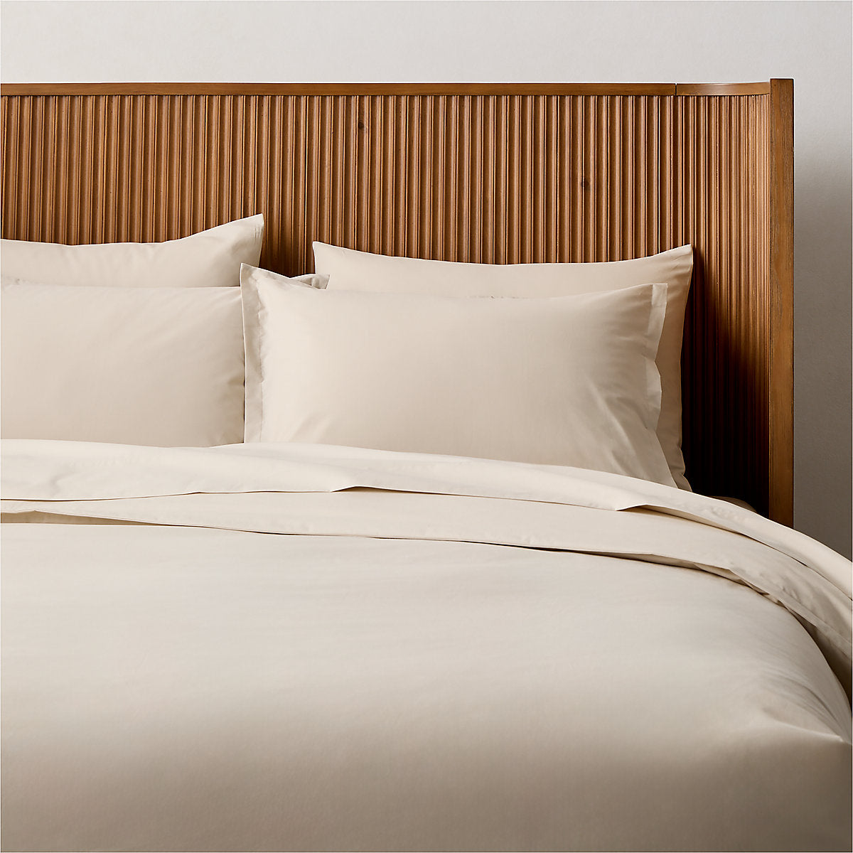 Premier Light Taupe Organic Cotton Percale 500 Thread Count Queen Bedding Set