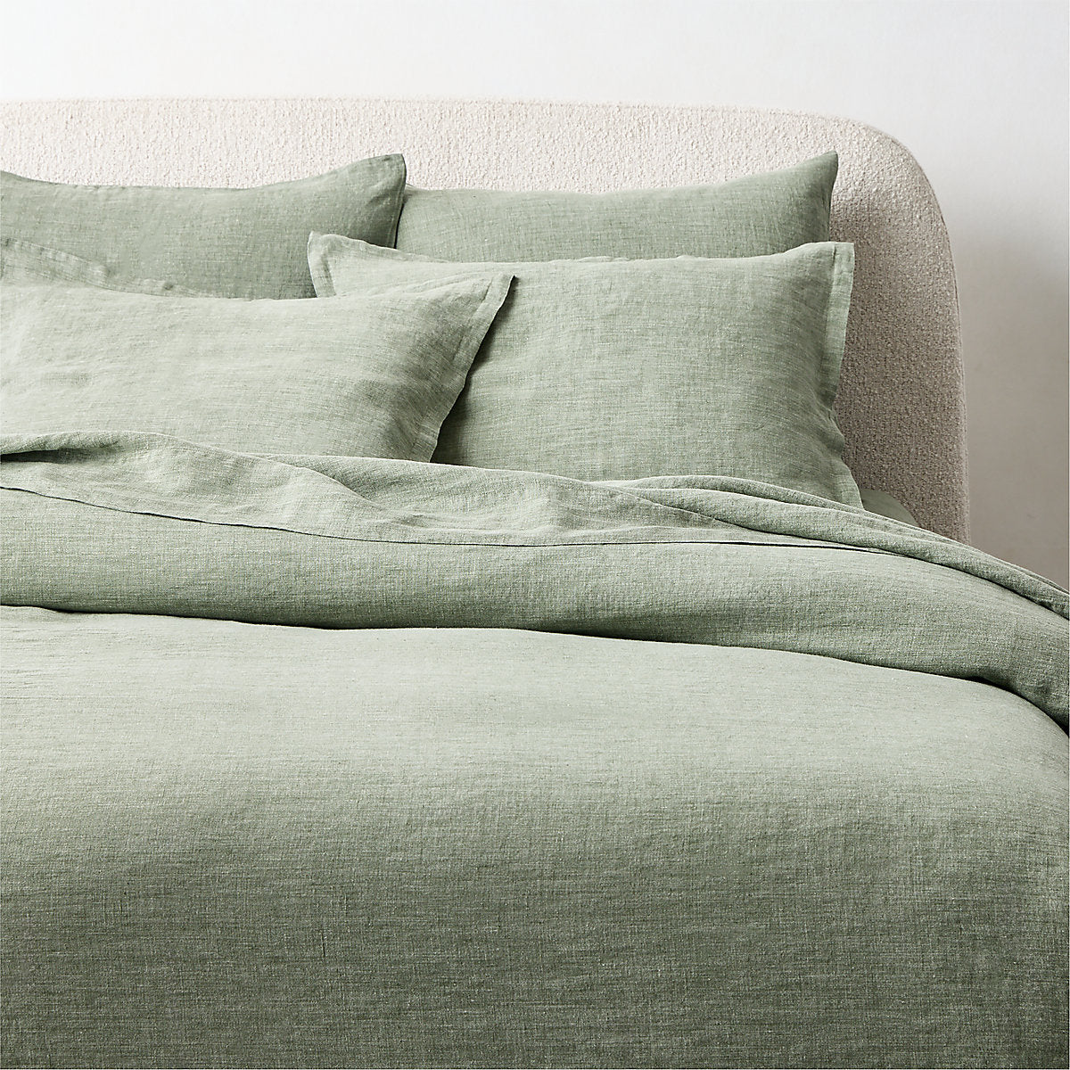 Premier Sage Green EUROPEAN FLAXâ¢-Certified Heathered Linen King Pillow Shams Set of 2