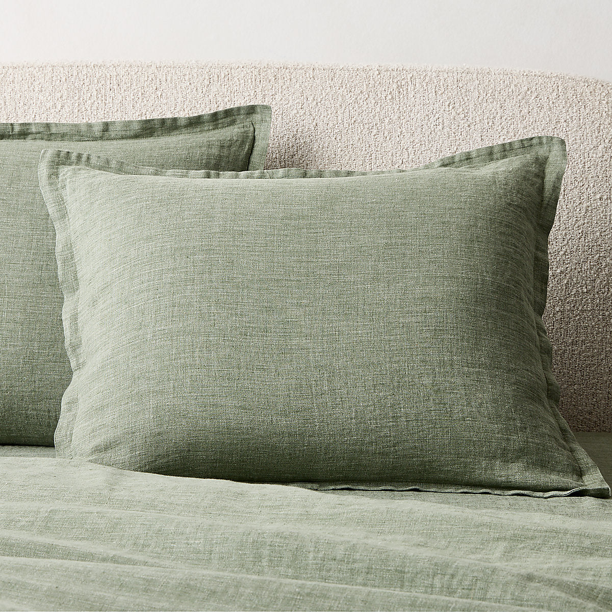 Premier Sage Green EUROPEAN FLAXâ¢-Certified Heathered Linen Full/Queen Duvet Cover