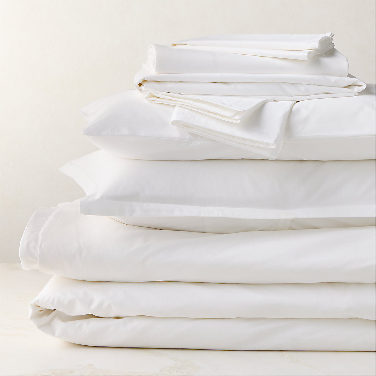 Premier White Organic Cotton Percale 500 Thread Count Queen Sheet Set
