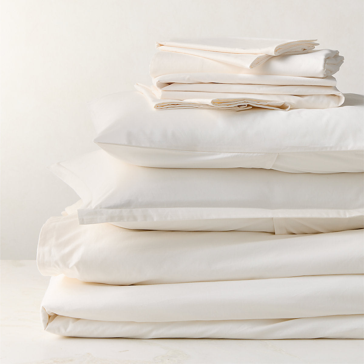 Premier Warm White Organic Cotton Percale 500 Thread Count King Pillow Shams Set of 2