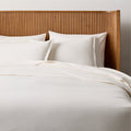 Premier Warm White Organic Cotton Percale 500 Thread Count Queen Bedding Set