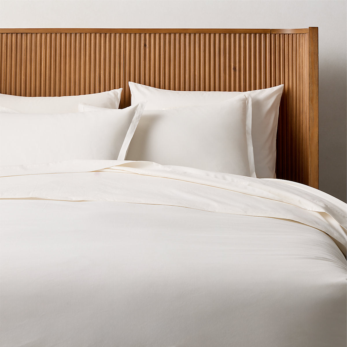 Premier Warm White Organic Cotton Percale 500 Thread Count King Bedding Set