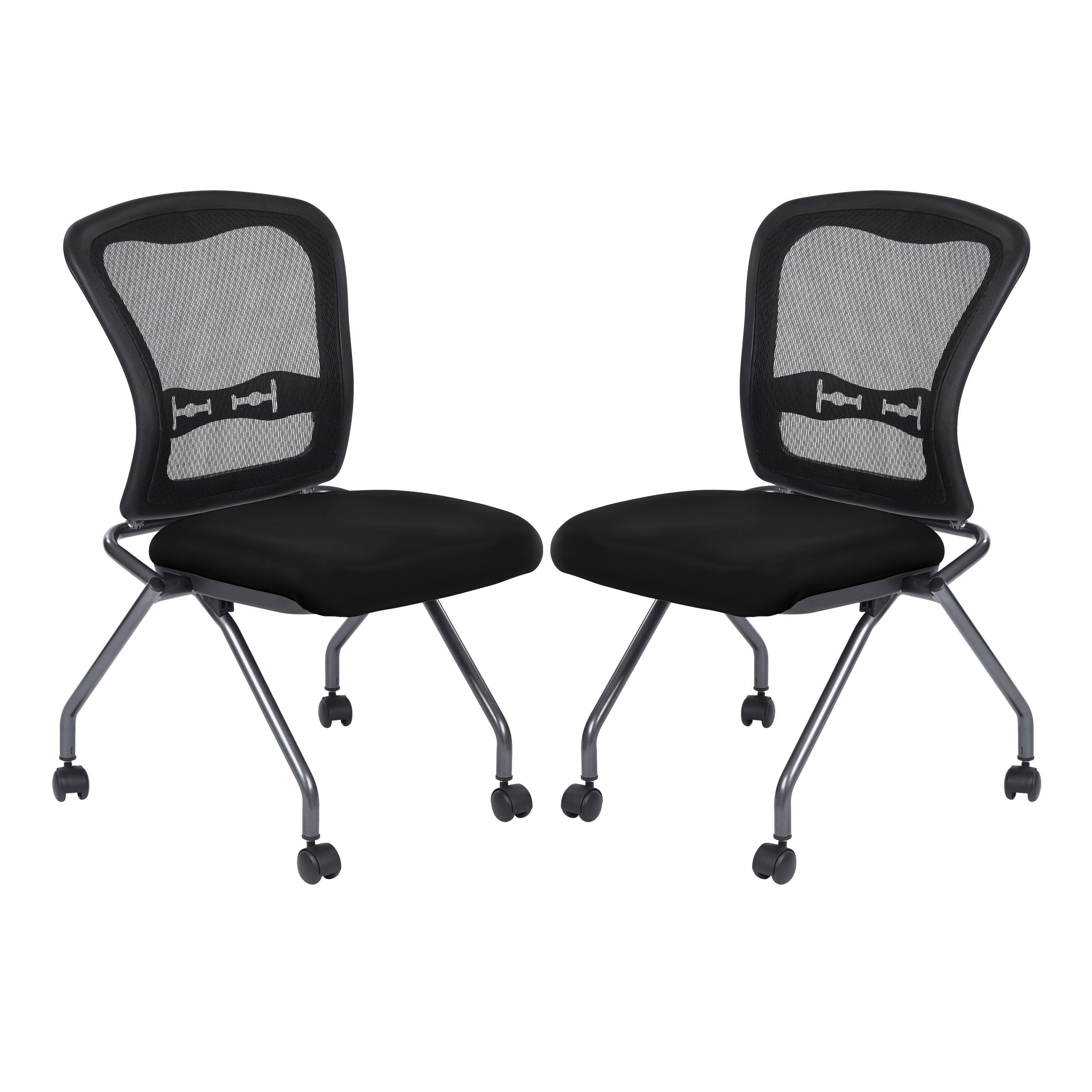Pro Line Ii Deluxe Armless Folding Chair With Progrid Back