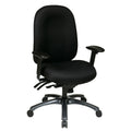 Multi Function High Back Office Chair With Seat Slider And Titanium Finish Base.
