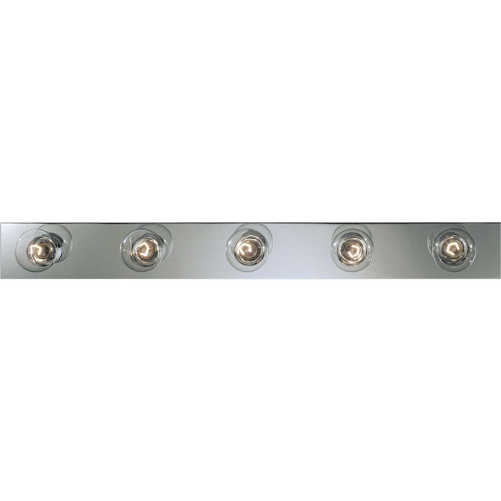 Progress Lighting Silvertone Broadway 5 Light Bath Strip