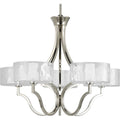Progress Lighting Caress Collection 5 Light Polished Nickel Chandelier With Bulb Lighting Fixture
