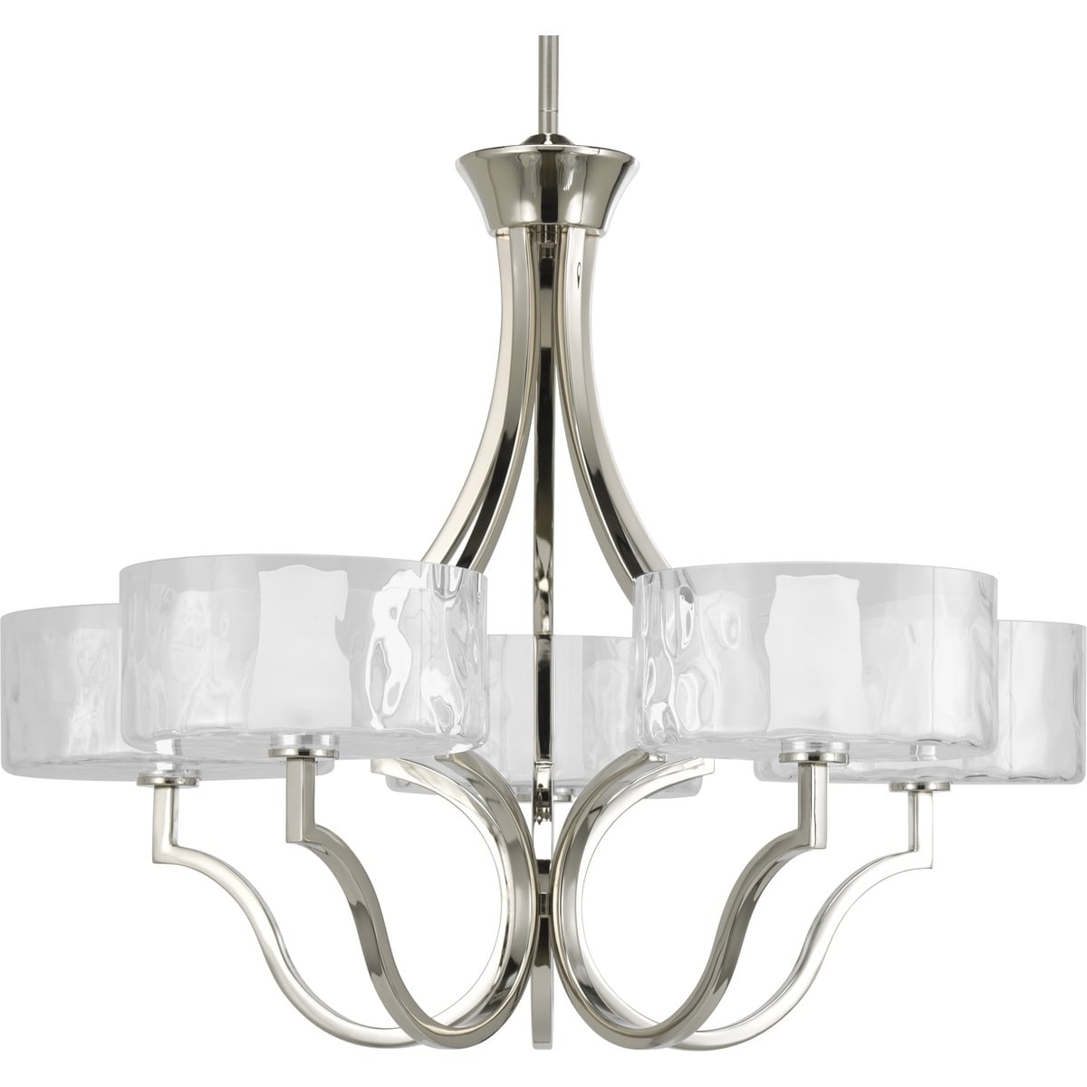 Progress Lighting Caress Collection 5 Light Polished Nickel Chandelier With Bulb Lighting Fixture