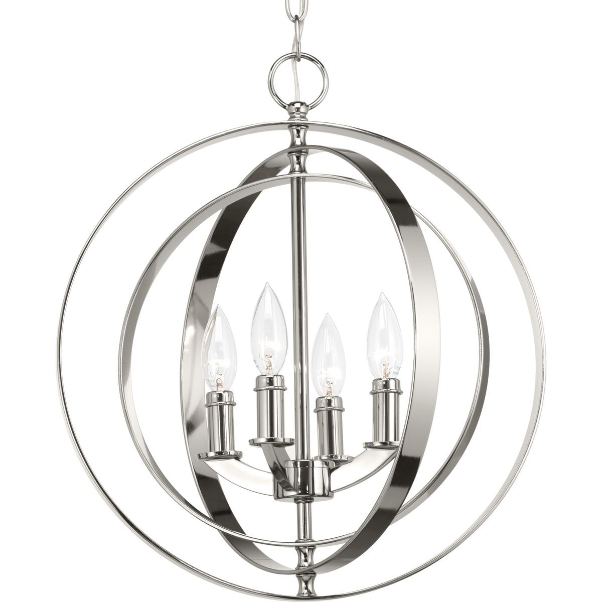 Progress Lighting Equinox Polished Nickel Finish Steel Four Light Sphere Pendant