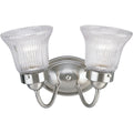 Progress Lighting Silvertone Fluted Glass 2 Light Bath Light