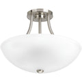 Progress Lighting Gather Nickel Finish Steel Porcelain 2 Light Convertible Fixture