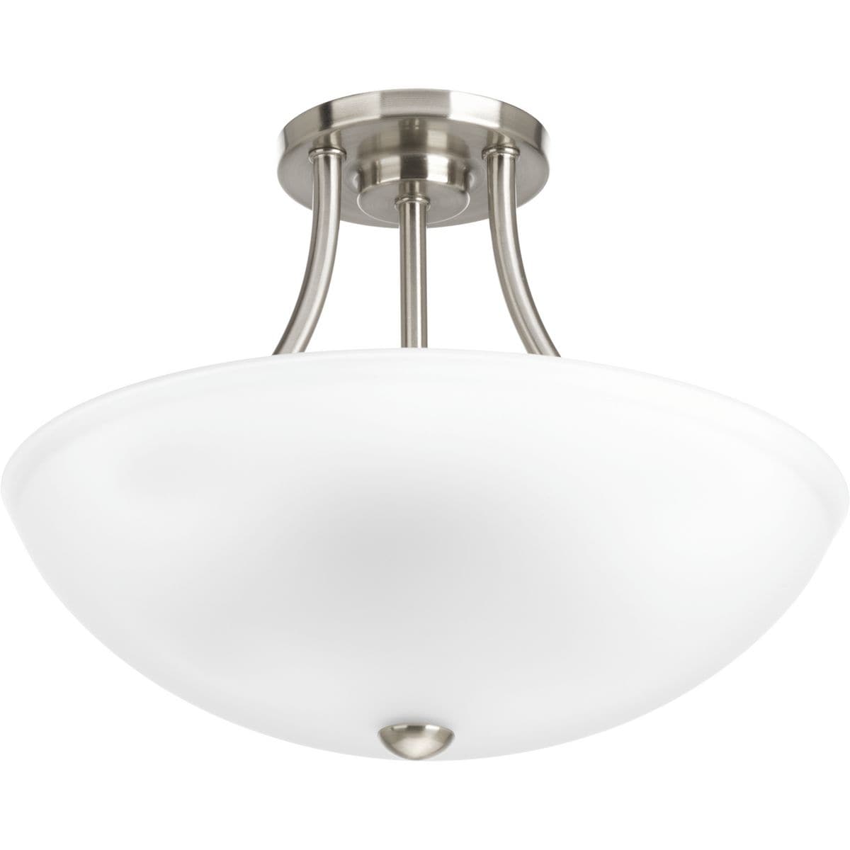 Progress Lighting Gather Nickel Finish Steel Porcelain 2 Light Convertible Fixture