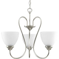 Progress Lighting Heart Collection 3 Light Brushed Nickel Chandelier Lighting Fixture