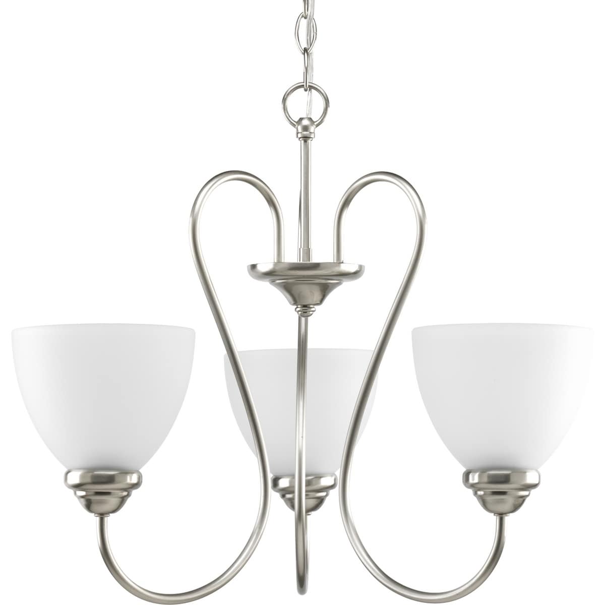 Progress Lighting Heart Collection 3 Light Brushed Nickel Chandelier Lighting Fixture