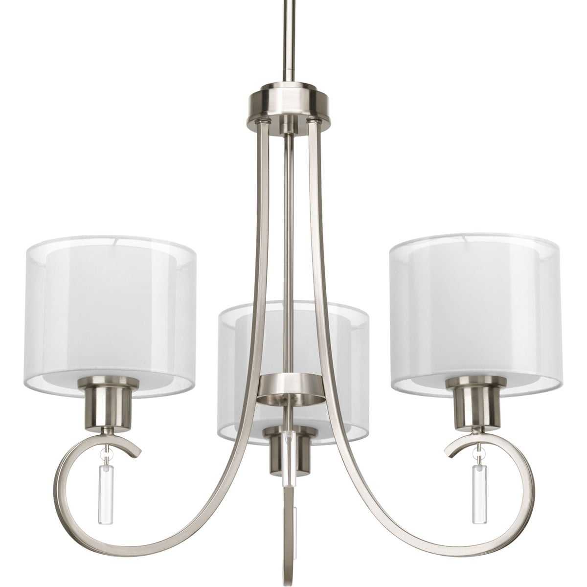 Progress Lighting Invite Collection 3 Light Brushed Nickel Chandelier Lighting Fixture