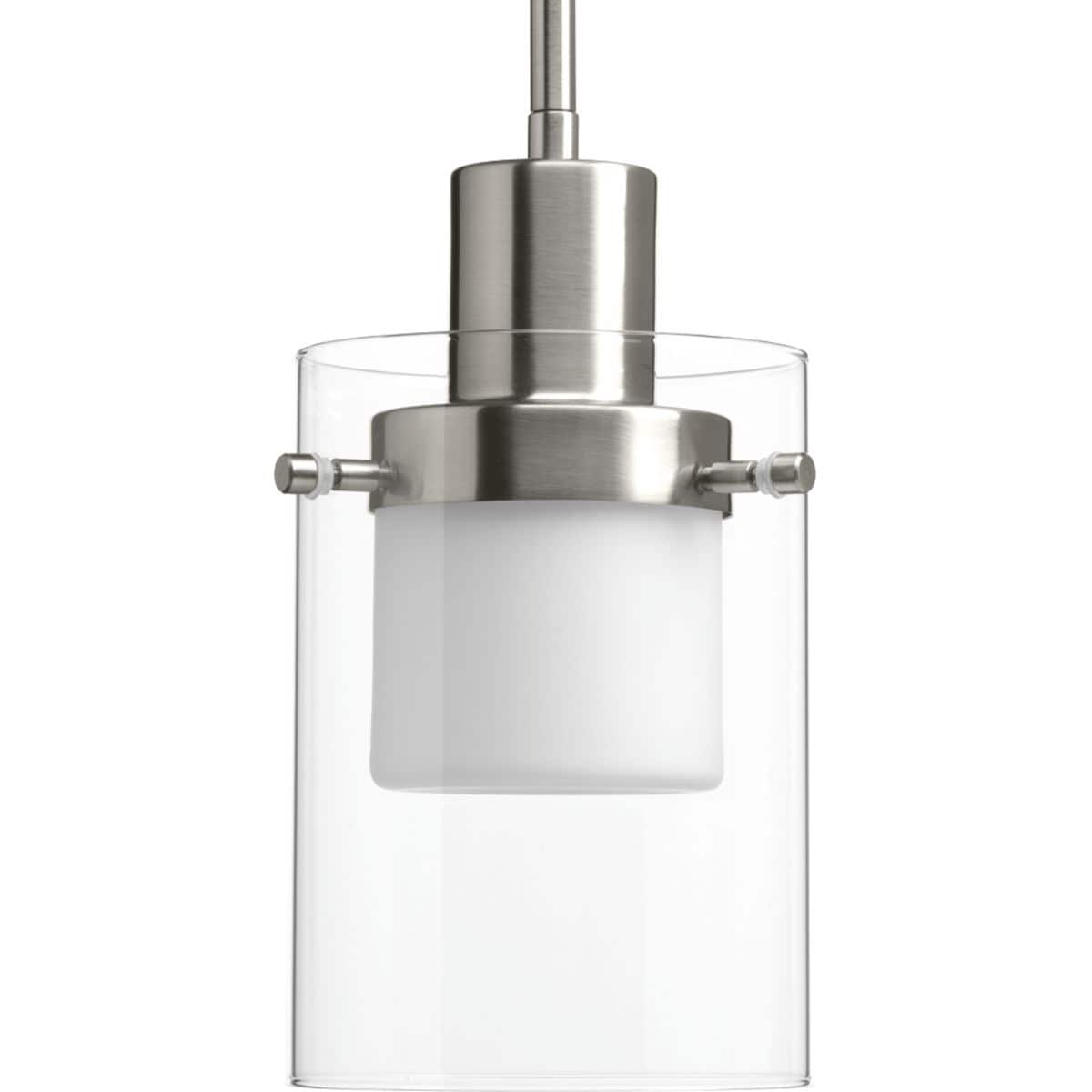 Progress Lighting Moderna Steel Clear Glass One Light Led Mini Pendant