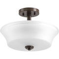 Progress Lighting P3644 20 Cascadia Brown Steel And Porcelain 2 Light Convertible Fixture