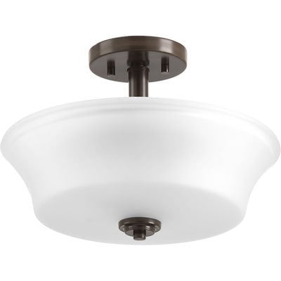 Progress Lighting P3644 20 Cascadia Brown Steel And Porcelain 2 Light Convertible Fixture