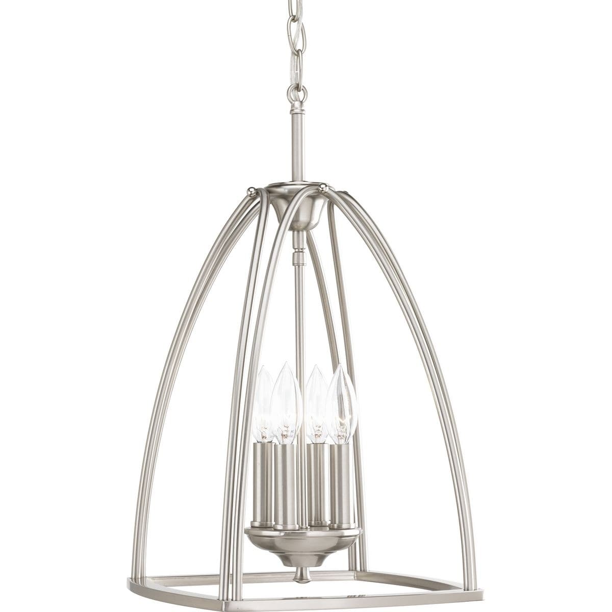 Progress Lighting P3786 09 Tally Nickel Steel 4 Light Foyer