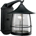 Progress Lighting P5764 71 Prairie One Light Wall Lantern With Seeded Clear Glass And Iron Black Finish