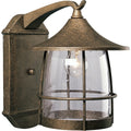 Progress Lighting P5764 86 Prairie One Light Chestnut Finished Wall Lantern With Seeded Glass