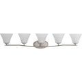 Progress Lighting Silvertone Bravo Collection 5 Light Brushed Nickel Bath Light