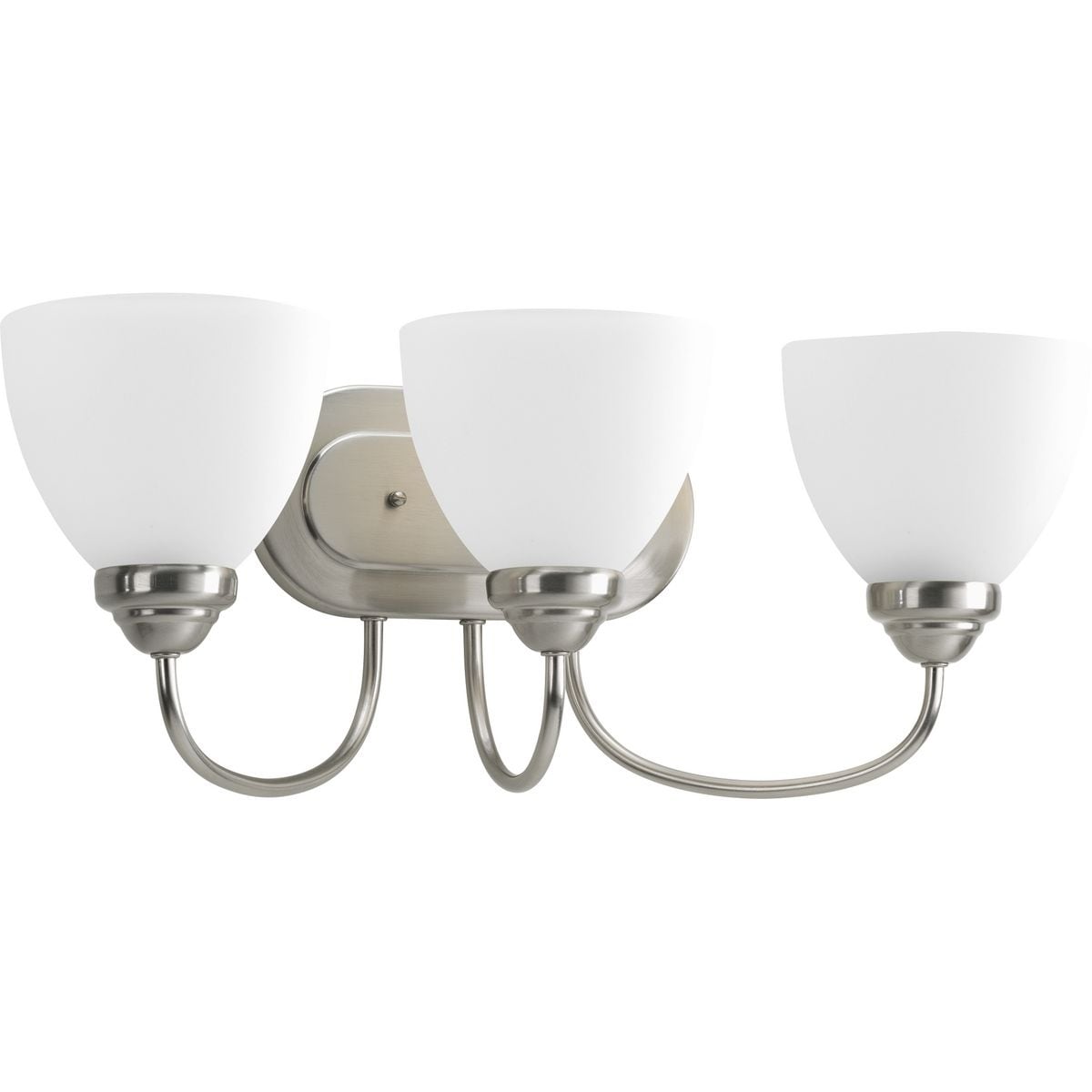 Progress Lighting Silvertone Heart Collection 3 Light Brushed Nickel Bath Light